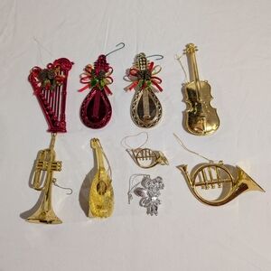 9 musical instruments Christmas tree ornaments Music